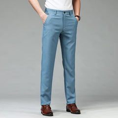 Dress Pants Men Business Office Elastic Trousers