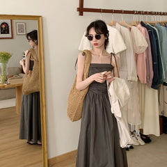 Dress Women Sleeveless A-line Pure Chic Style