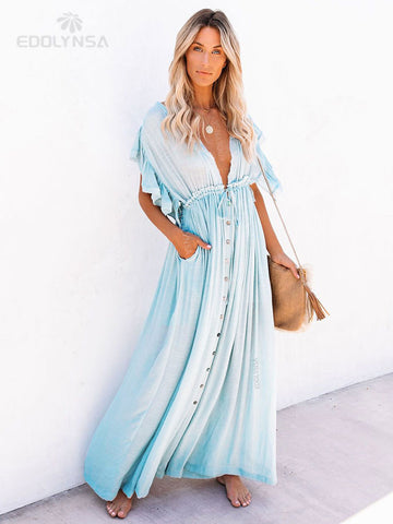 Tunic Casual Beach Dress Elegant Women Clothes