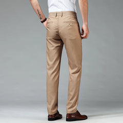 Dress Pants Men Business Office Elastic Trousers