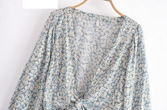 Boho Floral Print Rayon Bohemian Blouses Shirt Ladies