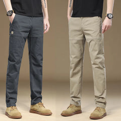 Men's Cargo Work Pants Solid Color Wear Casual Trousers