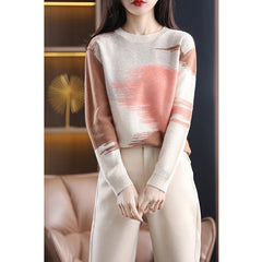 Knit Tops Casual Long Sleeve O-neck Thin Sweaters