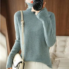 Turtleneck Women Shirts Fashion Bottoming Shirts Pullover Knit Tops