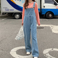 Women Denim Overalls Vintage Streetwear Loose Jumpsuit