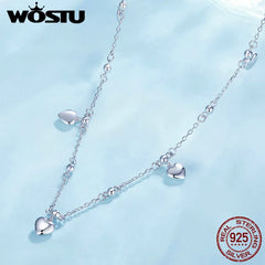 Stackable Heart Tassel Necklace Round Zircon Chain Sparkling Y-chain
