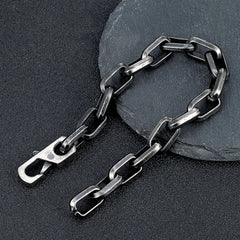 Vintage Black Chain Link Men Bracelet Punk Stainless Steel