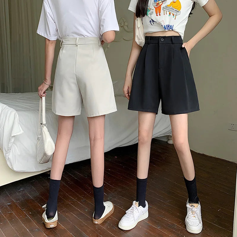 Loose Casual Shorts Women Summer High Waist Style Basic