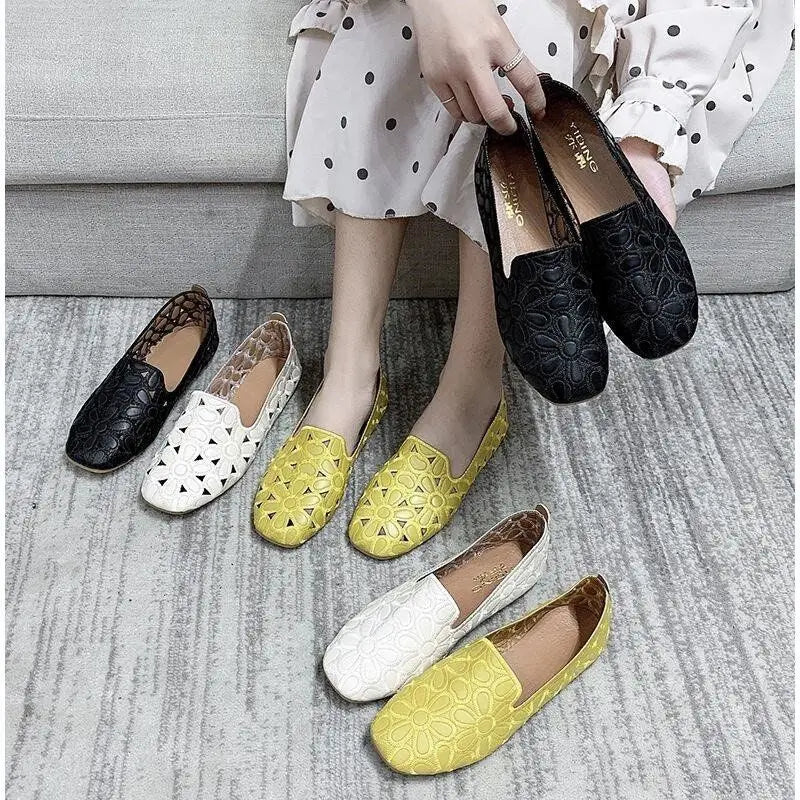 Square Toe Summer Shoes Loafers Moccasin