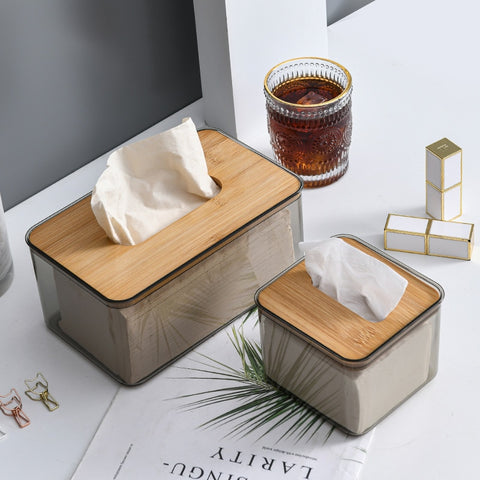 Nordic Minimalist Wooden Tissue Box Organizer