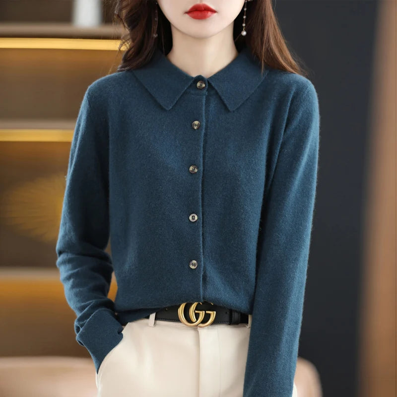 Sweater Knitted Shirt With Loose Long-Sleeved Cardigan