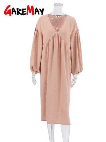 Summer Dress Elegant Casual Short Sleeve A-line Midi Long