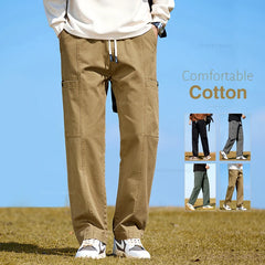 Style Fashion Men's Baggy Khaki Cargo Pants Cotton Outdoor Style