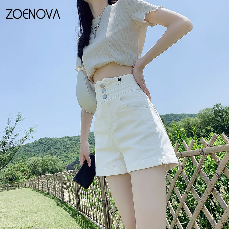 Denim Shorts Summer Thin Retro Y2K High Waist Loose A-Line Jeans