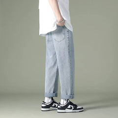 Jeans Men Loose Straight Leg Pants Cotton Casual