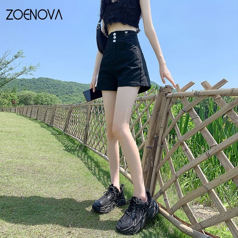 Denim Shorts Summer Thin Retro Y2K High Waist Loose A-Line Jeans