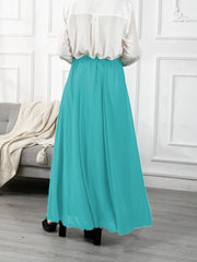 Candy Color Chiffon Long Skirts for Y2k Kawaii Elastic High Waist