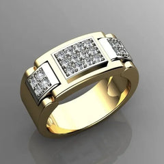 Men Rings Square Stone Classic Design Accessories