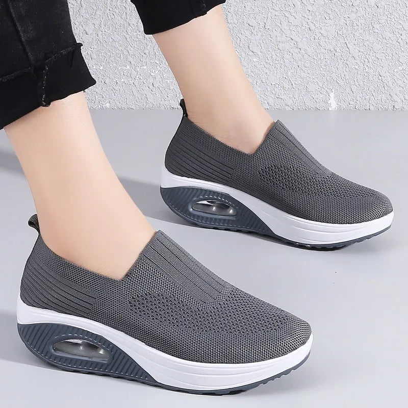 Women Fashion Vulcanized Sneakers Platform Solid Color Flat
