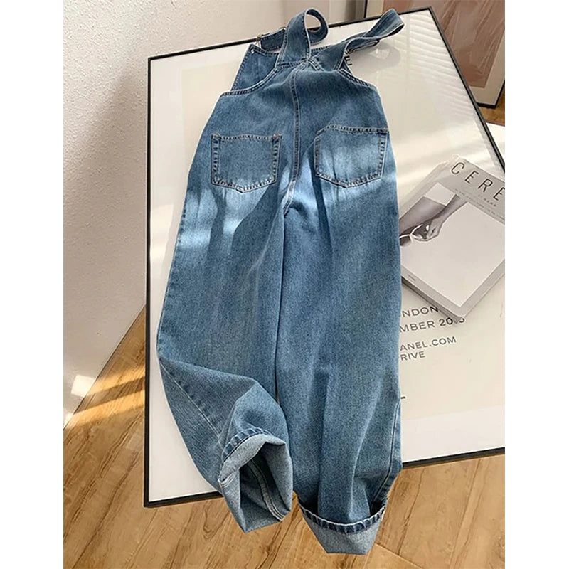 Jumpsuits Streetwear Denim Overalls Vintage Loose Casual Wide Leg Pants