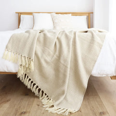 Retro Geometric Knitted Blanket Classic Decor Cover Nordic Style
