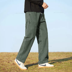 Style Fashion Men's Baggy Khaki Cargo Pants Cotton Outdoor Style