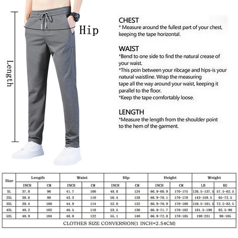 Men Trousers Thin Pocket Full Length Work Pants