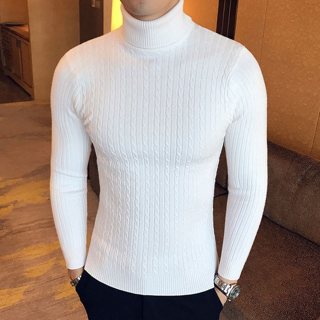 Men Turtleneck Sweaters and Pullovers Knitted Sweater Pullover Wool