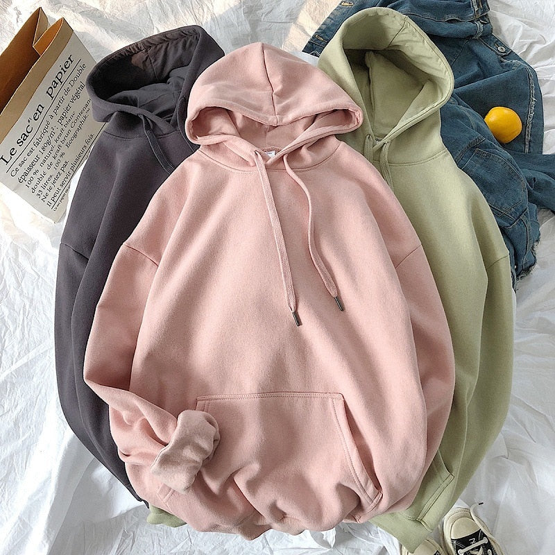 Hoodies Fleece Oversized Pocket Hooded Casual Sweatshirt