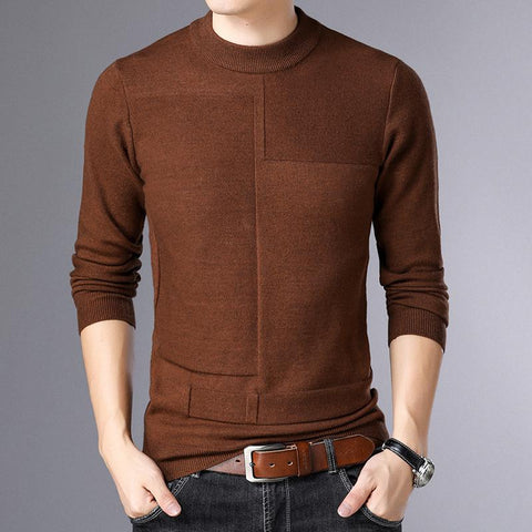 Knit Pullover Crew Neck Sweater Simple Casual Men Jumper