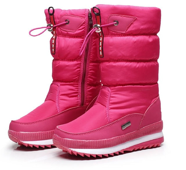 Women Snow Boots Thick Plush Waterproof Non-slip Boots Warm Fur