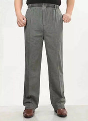 Men Business Pants Pockets Soft Comfortable Trousers