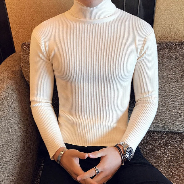 Men Turtleneck Sweaters and Pullovers Knitted Sweater Pullover Wool