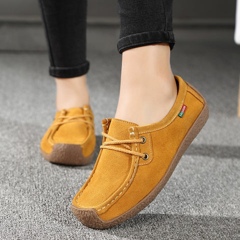 Women Shoes Flats Leather Sneakers Comfortable Walking Footwear Loafers