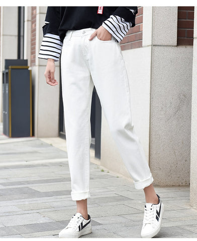 Women Jeans Straight Loose Pants Length Trousers