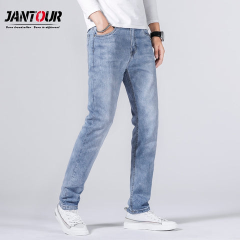 Classic Pocket Men's Jeans Straight Denim Pants Business
