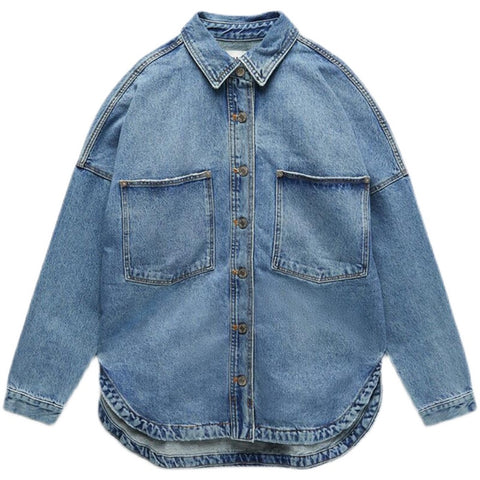 Jean Jacket Clothes Denim Coat Spring Fall Jeans Jackets Women Solid Casual