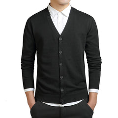 Cardigans Men Sweater Long Sleeve V-Neck Sweaters Loose Button Tops Fit Knitting