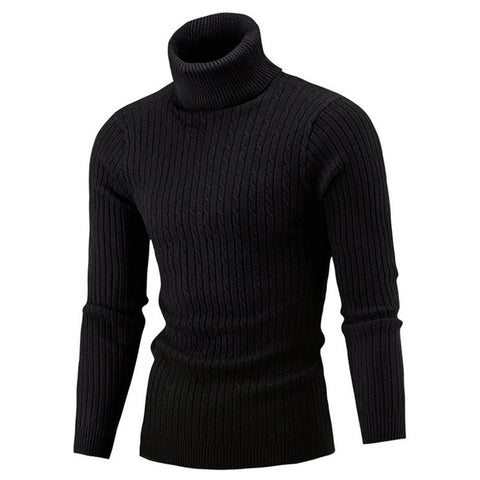 Men Warm Sweater Long Sleeve Turtleneck Knitted Pullover Sweater