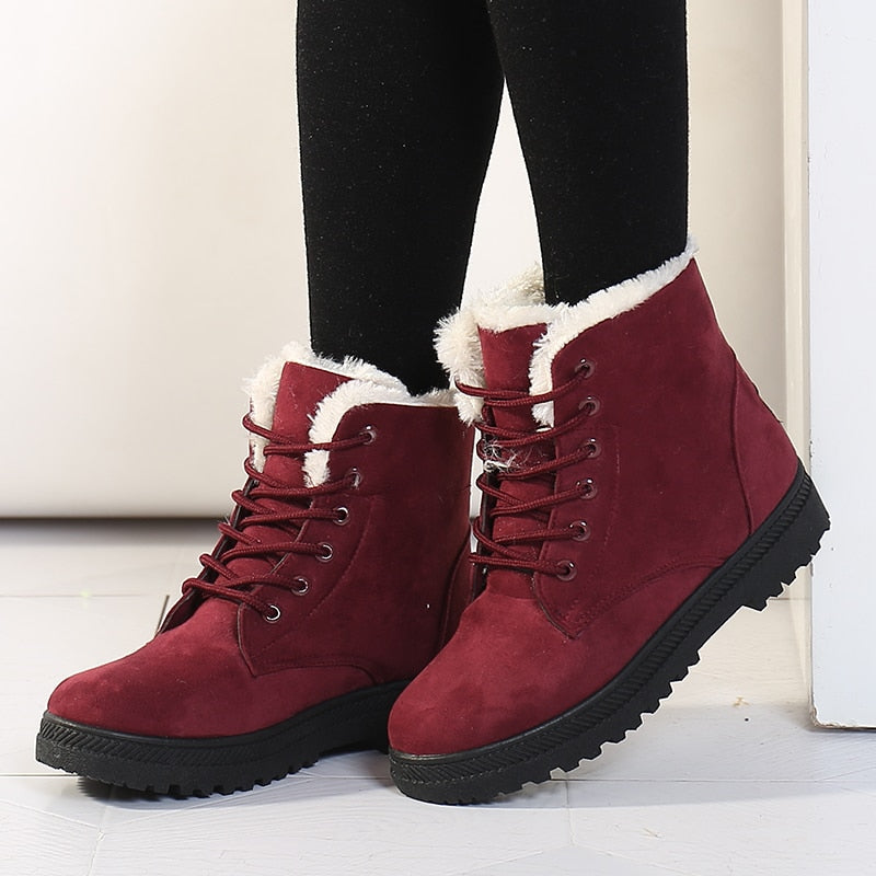 Women Boots Winter Ankle Boots Snow Boots Warm Plush Shoes