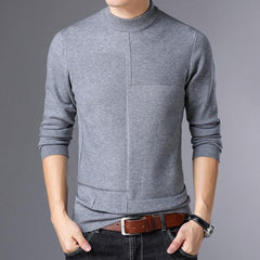 Knit Pullover Crew Neck Sweater Simple Casual Men Jumper