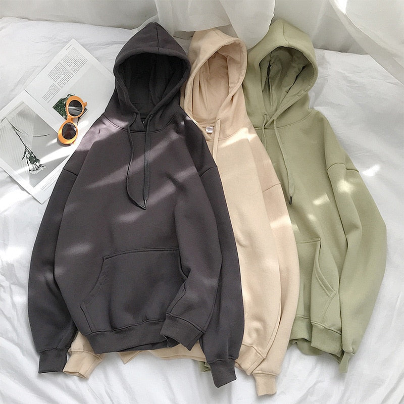 Hoodies Fleece Oversized Pocket Hooded Casual Sweatshirt