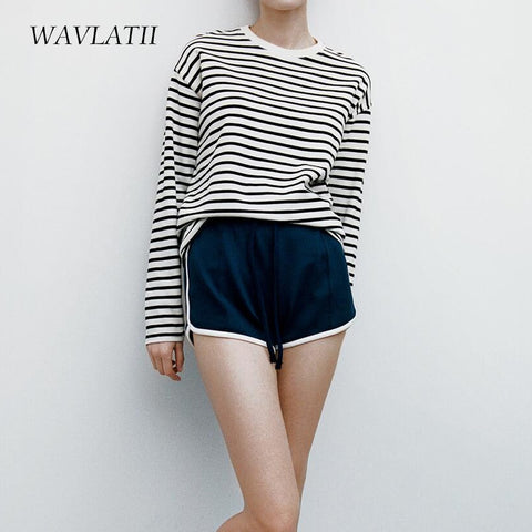 Women Striped Long Sleeve T-shirts Female Streetwear Tees Tops