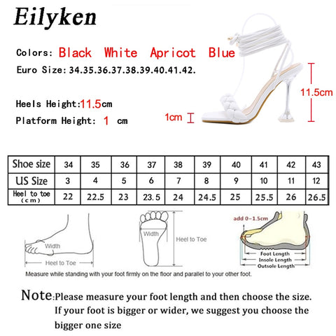 Design Weave Women Sandals Transparent Strange High heels Sandals Open Toe