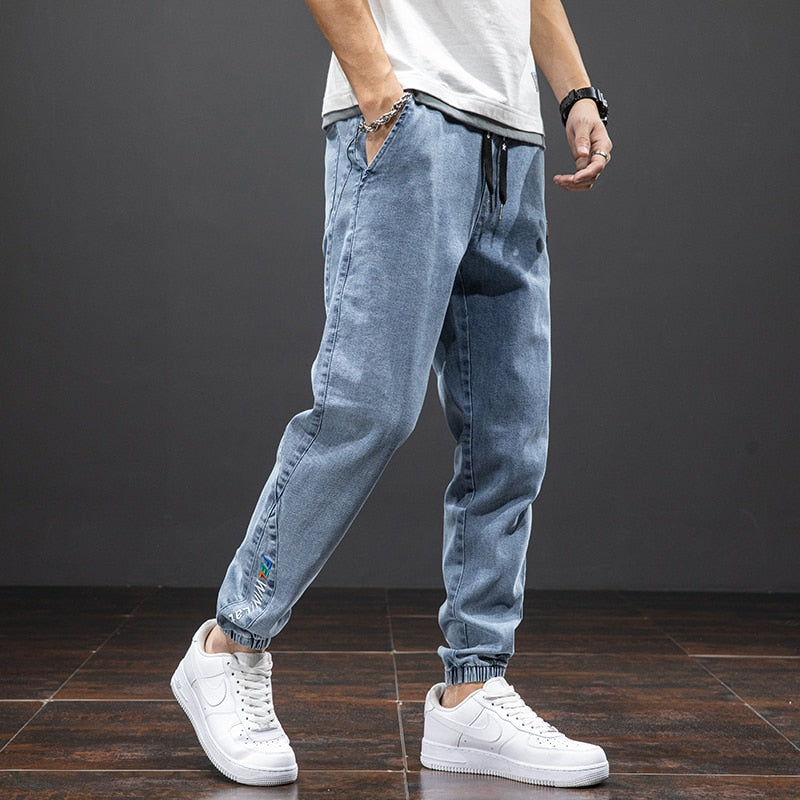 Jeans Men Denim Jogger Pants Men Baggy Harem Jean Trousers