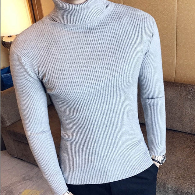 Men Turtleneck Sweaters and Pullovers Knitted Sweater Pullover Wool