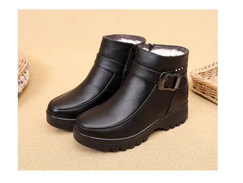Women Ankle Boots Female Thick Plush Warm Snow Boots Waterproof Non-slip