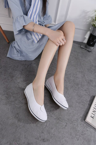 Women Loafers Soft Slip On Canvas Flats Shoes Breathable Platform Shoes
