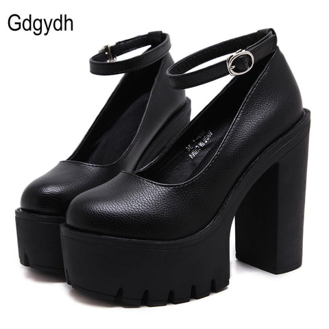 high-heeled shoes sexy thick heels platform pumps