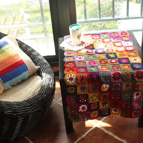 Daisy Handmade Hand Hook Tablecloth Carpet Crochet Blanket Table Mat